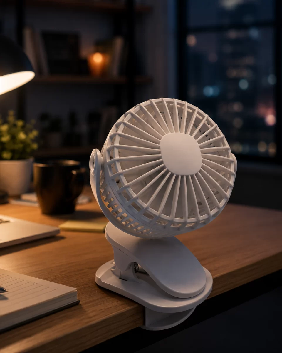 Çalışma Masası ve Yatak Başlığı İçin Klipsli Mini Fan 1 Çalışma Masası ve Yatak Başlığı İçin Klipsli Mini Fan