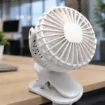 360 Derece Dönebilen Mandallı Şarjlı Mini Masa Fanı