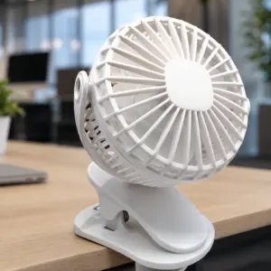 360 Derece Dönebilen Mandallı Şarjlı Mini Masa Fanı