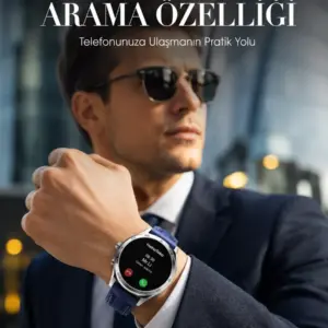 Bluetooth Arama Destekli Uzun Pil Ömürlü Akıllı Saat 3 Kordonlu