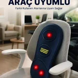 Isıtmalı Bel Masaj Minderi Ev Ofis Araç Uyumlu Titreşimli Destek