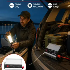 500W Araç İnverter Aküden Priz Dönüştürücü