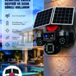 Güneş Enerjili 4 Lensli Dış Mekan Güvenlik Kamerası IP66 Su Geçirmez