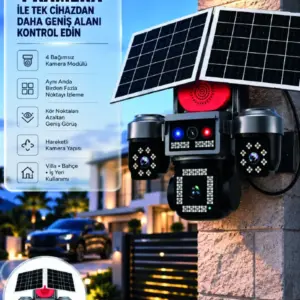 SIM Kart Destekli 4 Kameralı Akıllı Dış Mekan Güvenlik Kamerası