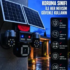 Uzaktan Canlı İzleme Destekli 4 Kameralı Akıllı Güvenlik Kamera Sistemi