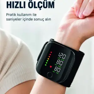 Bilekten Dijital Tansiyon Ölçer Geniş Ekran ve Kolay Okunabilir Gösterge