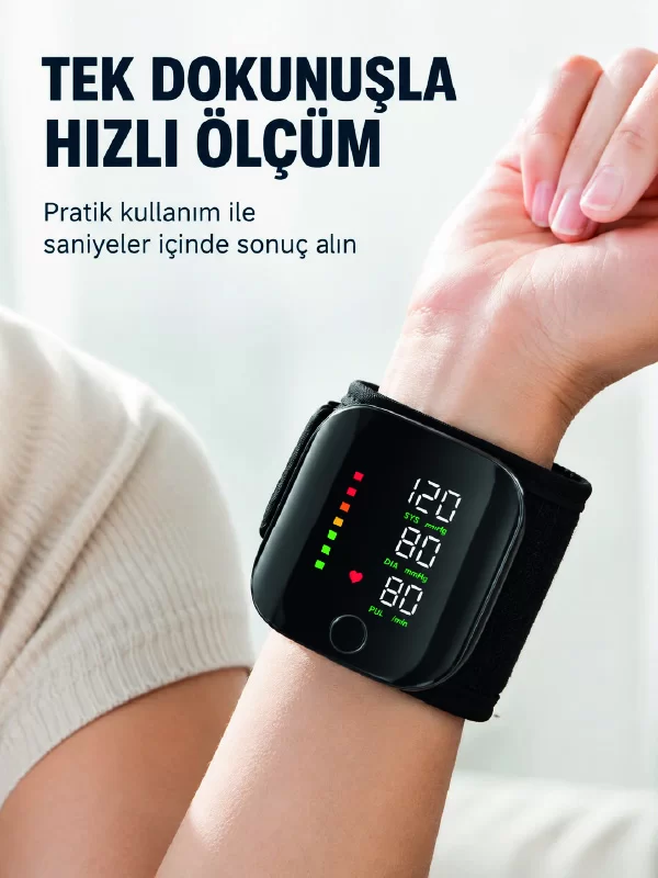 Bilekten Dijital Tansiyon Ölçer Geniş Ekran ve Kolay Okunabilir Gösterge 1 Bilekten Dijital Tansiyon Ölçer Geniş Ekran ve Kolay Okunabilir Gösterge