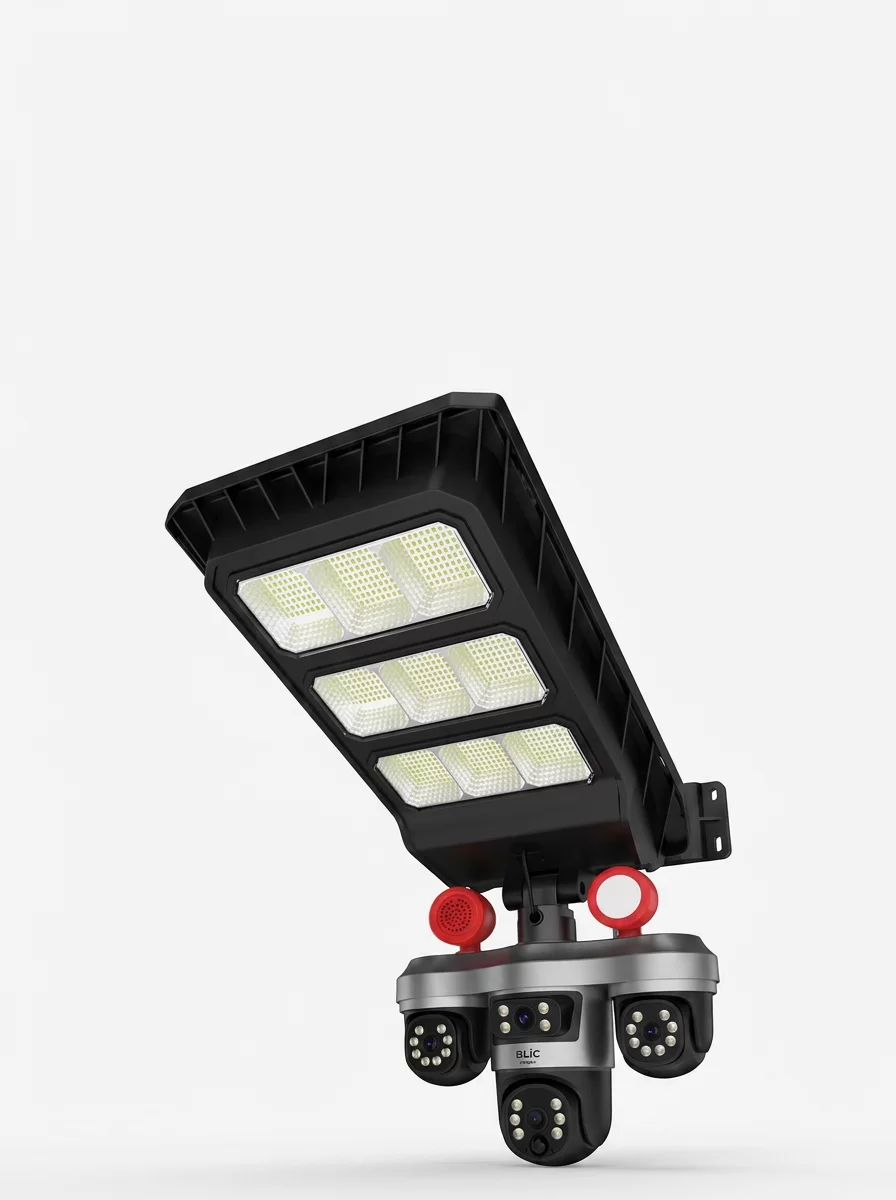Solar Panelli 3 Lens Dış Mekan Güvenlik Kamerası Hareket Algılamalı LED Aydınlatmalı 2 Solar Panelli 3 Lens Dış Mekan Güvenlik Kamerası Hareket Algılamalı LED Aydınlatmalı - Görsel 2