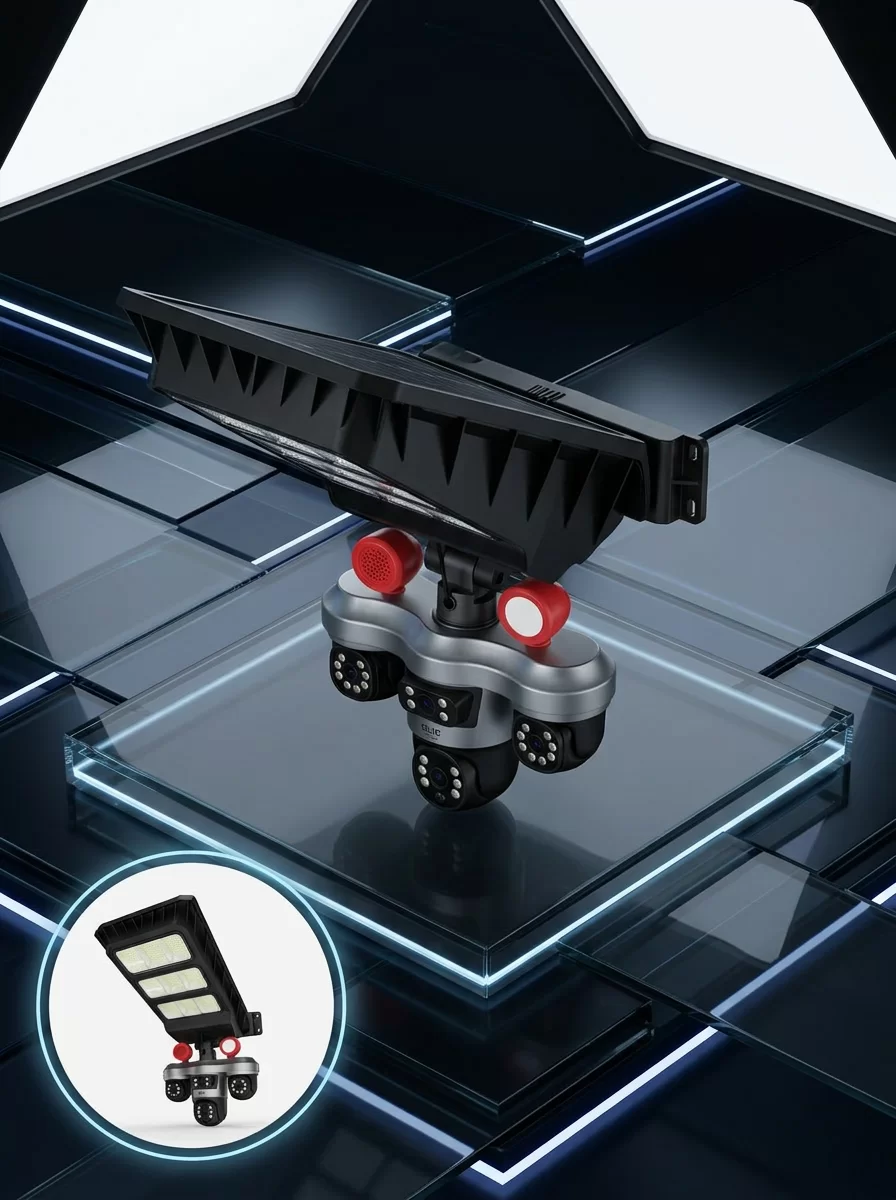 Solar Panelli 3 Lens Dış Mekan Güvenlik Kamerası Hareket Algılamalı LED Aydınlatmalı 4 Solar Panelli 3 Lens Dış Mekan Güvenlik Kamerası Hareket Algılamalı LED Aydınlatmalı - Görsel 4
