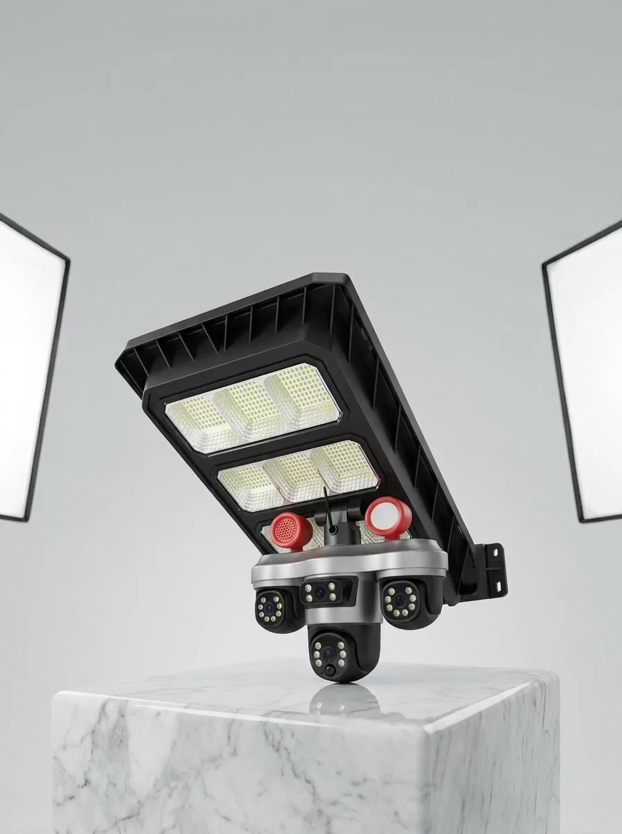 Solar Panelli 3 Lens Dış Mekan Güvenlik Kamerası Hareket Algılamalı LED Aydınlatmalı 3 Solar Panelli 3 Lens Dış Mekan Güvenlik Kamerası Hareket Algılamalı LED Aydınlatmalı - Görsel 3