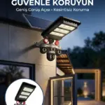 Akıllı Solar Güvenlik Kamerası 3 Lens Hareket Takip Özellikli Dış Ortam Kamera
