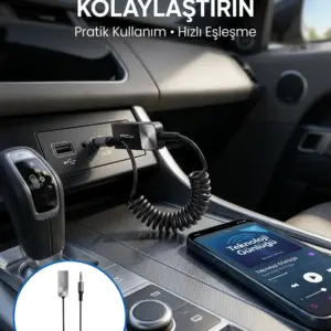 USB Bluetooth AUX Ses Adaptörü Kablosuz Müzik Aktarım Cihazı