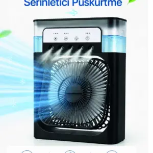 Haydiburaya 79 Püskürtmeli Masaüstü Fan 5 Başlıklı Serinletici 600 ml Su Haznesi 3 Kademe Fan Type-C Bağlantı