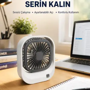 Haydiburaya 80 Şarjlı Masaüstü Fan 3 Kademeli Güçlü Hava Akışı