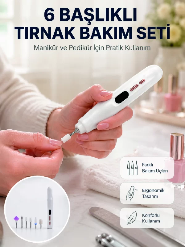 Kurutma Özellikli Manikür Pedikür Cihazı Şarj Edilebilir 1 Kurutma Özellikli Manikür Pedikür Cihazı Şarj Edilebilir