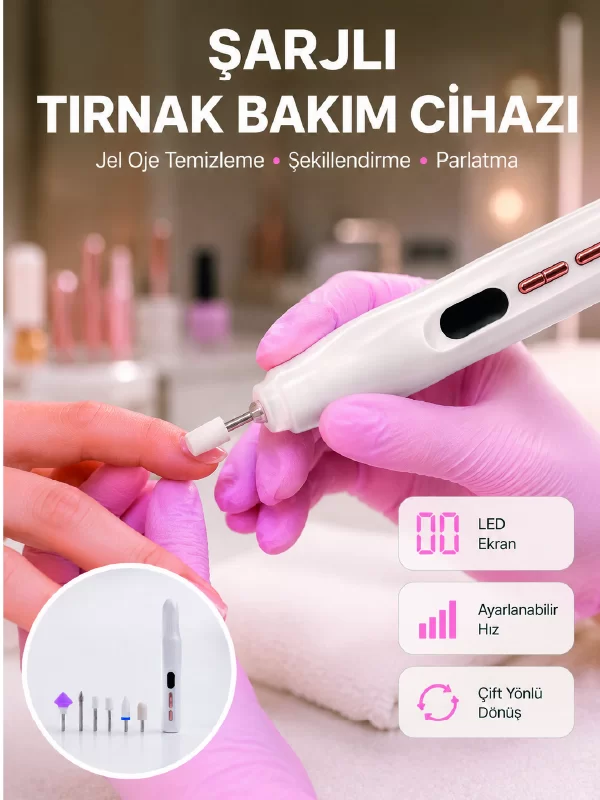Evde ve Profesyonel Kullanıma Uygun Tasarımlı Tırnak Bakım Cihazı 1 Evde ve Profesyonel Kullanıma Uygun Tasarımlı Tırnak Bakım Cihazı
