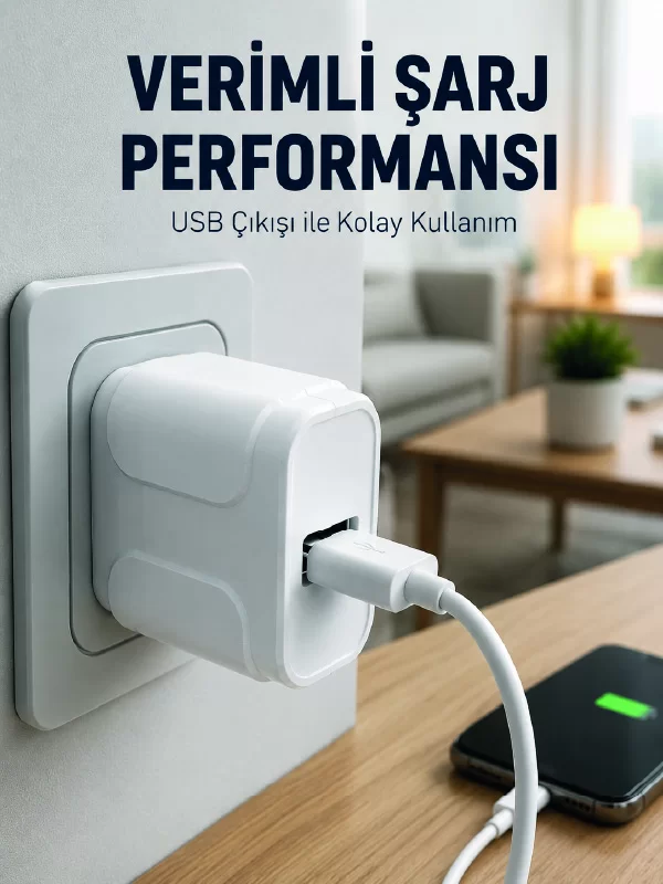 USB Girişli 12W Şarj Adaptörü Kompakt Telefon Şarj Cihazı 1 USB Girişli 12W Şarj Adaptörü Kompakt Telefon Şarj Cihazı