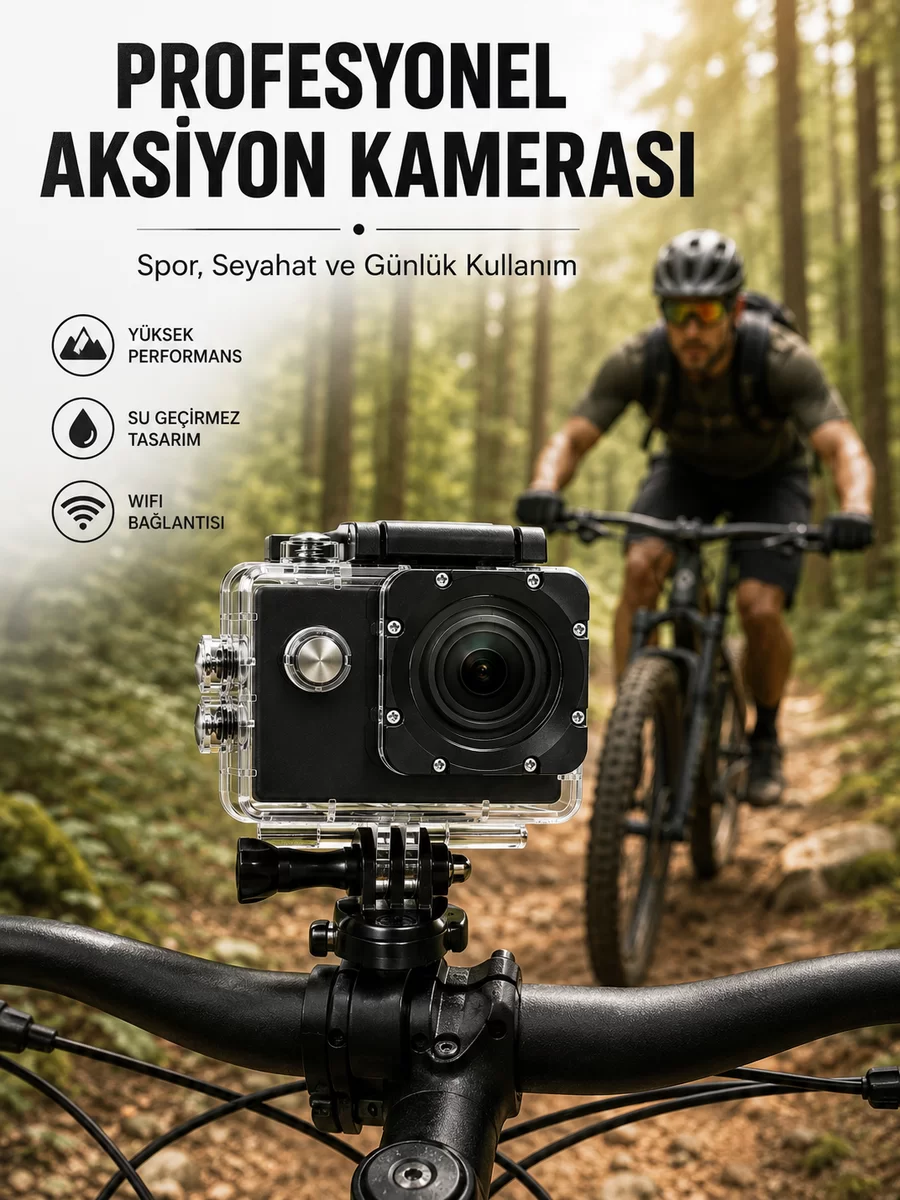 Profesyonel Çekimler İçin 4K Ultra HD WiFi Spor Kamerası 1 Profesyonel Çekimler İçin 4K Ultra HD WiFi Spor Kamerası