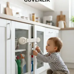 Çocuk Güvenlik Dolap ve Çekmece Kilidi Güçlü Yapışkanlı Emniyet Kilidi