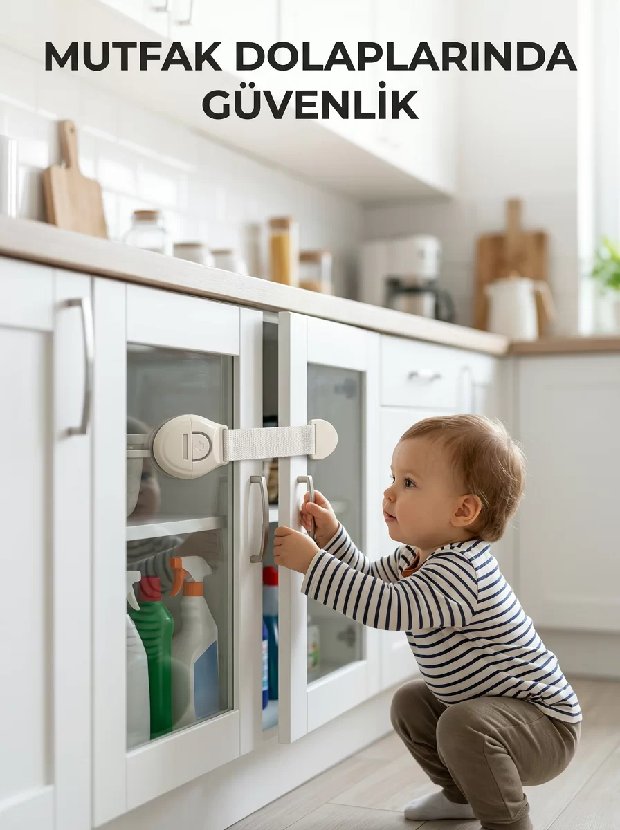 Çocuk Güvenlik Dolap ve Çekmece Kilidi Güçlü Yapışkanlı Emniyet Kilidi 1 Çocuk Güvenlik Dolap ve Çekmece Kilidi Güçlü Yapışkanlı Emniyet Kilidi