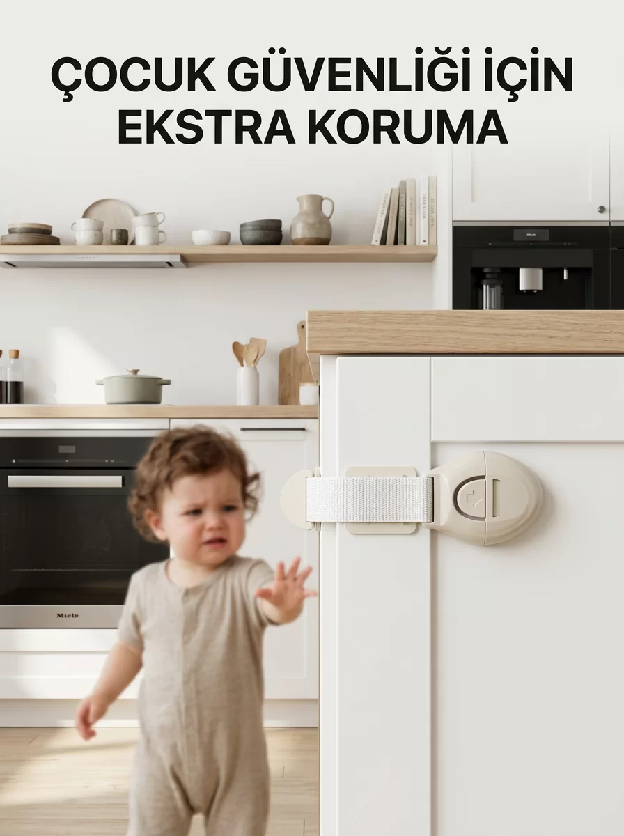 Dolap ve Çekmeceler İçin Çocuk Güvenlik Kilidi Pratik Emniyet Aparatı 1 Dolap ve Çekmeceler İçin Çocuk Güvenlik Kilidi Pratik Emniyet Aparatı