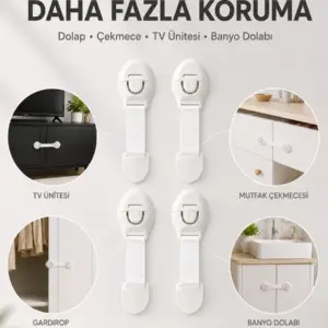 4'lü Çocuk Güvenlik Dolap ve Çekmece Kilidi