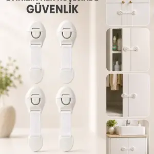 4 Adet Çok Amaçlı Çocuk Güvenlik Kilidi Dolap, Çekmece ve Gardırop İçin