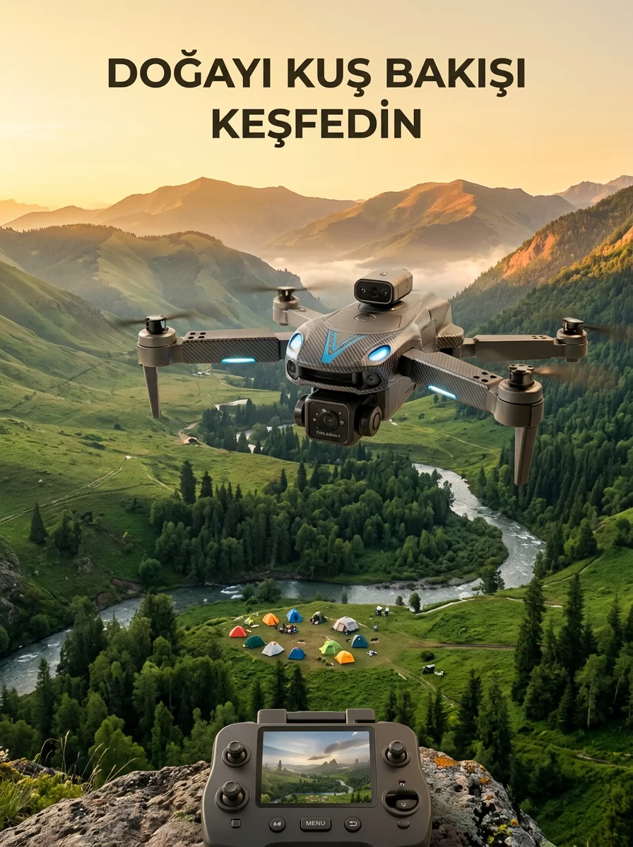 Uzaktan Kumandalı Çift Kameralı Hobi ve Fotoğraf Drone'u 1 Uzaktan Kumandalı Çift Kameralı Hobi ve Fotoğraf Drone'u