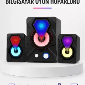 RGB LED Aydınlatmalı Bilgisayar Oyun Hoparlör Sistemi