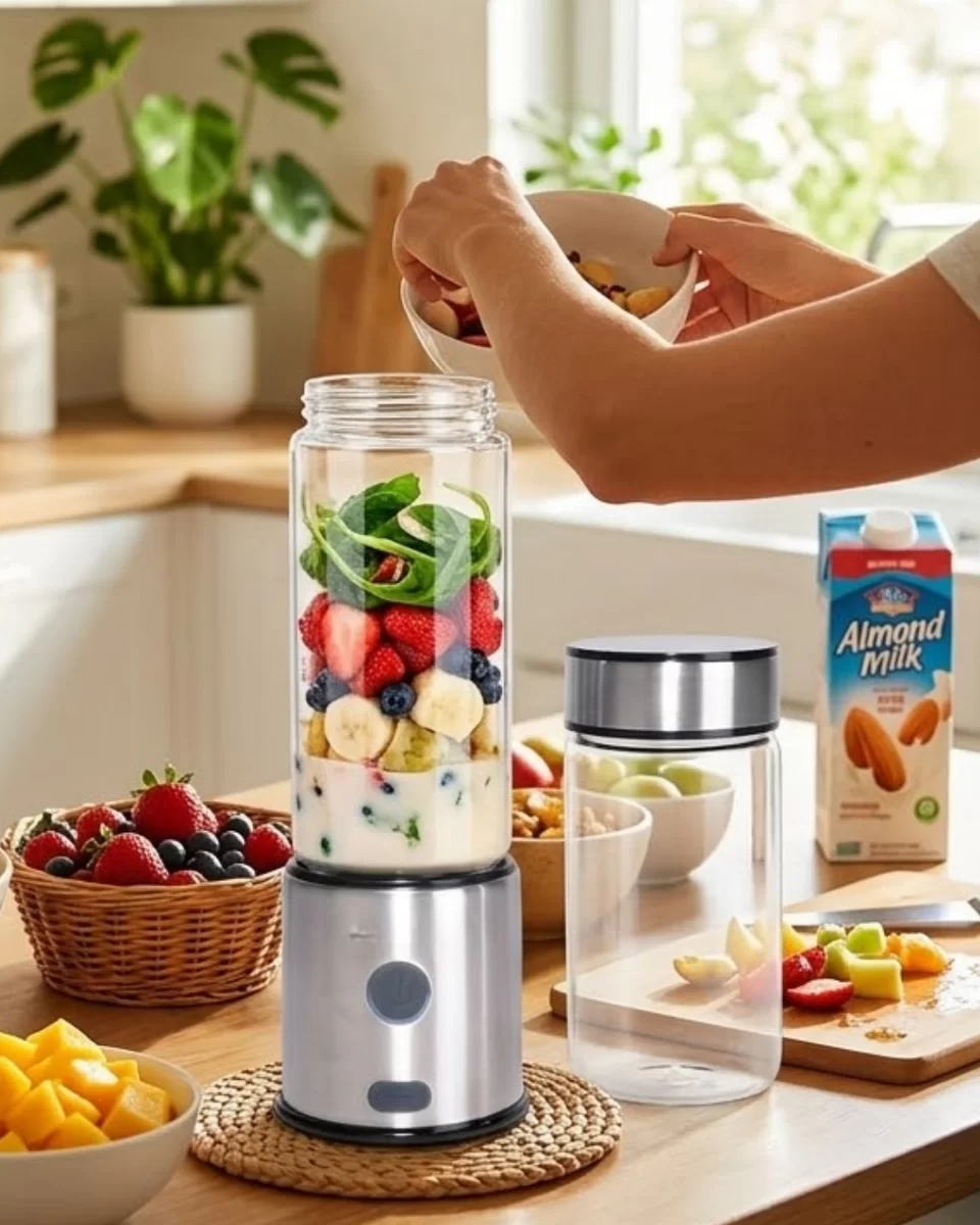 Taşınabilir Cam Blender 450 ml 350 ml Çift Hazneli Smoothie Blender 1 Taşınabilir Cam Blender 450 ml 350 ml Çift Hazneli Smoothie Blender