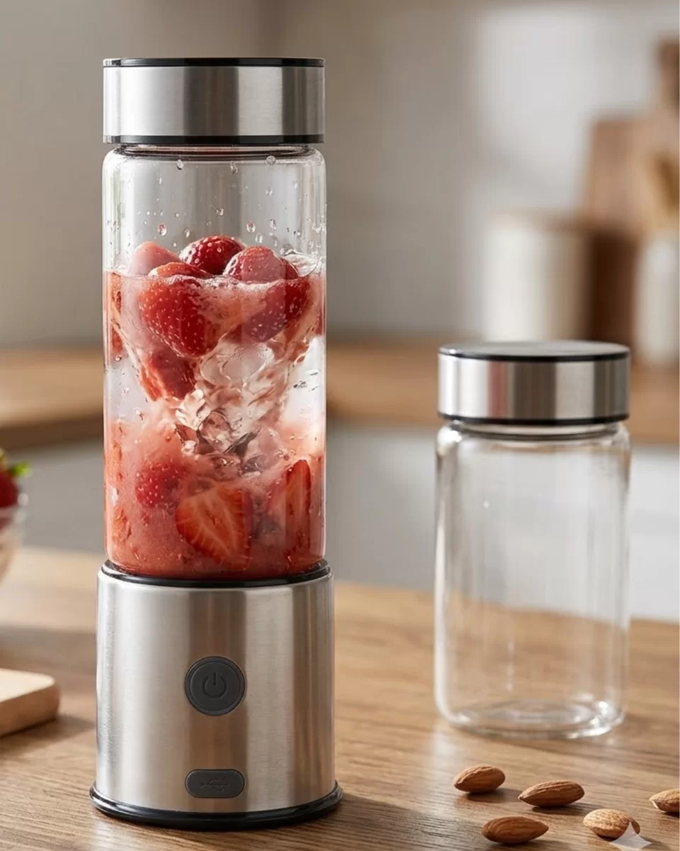 USB Type C Şarjlı Cam Blender 6 Bıçaklı Smoothie ve Shake Blender 1 USB Type C Şarjlı Cam Blender 6 Bıçaklı Smoothie ve Shake Blender