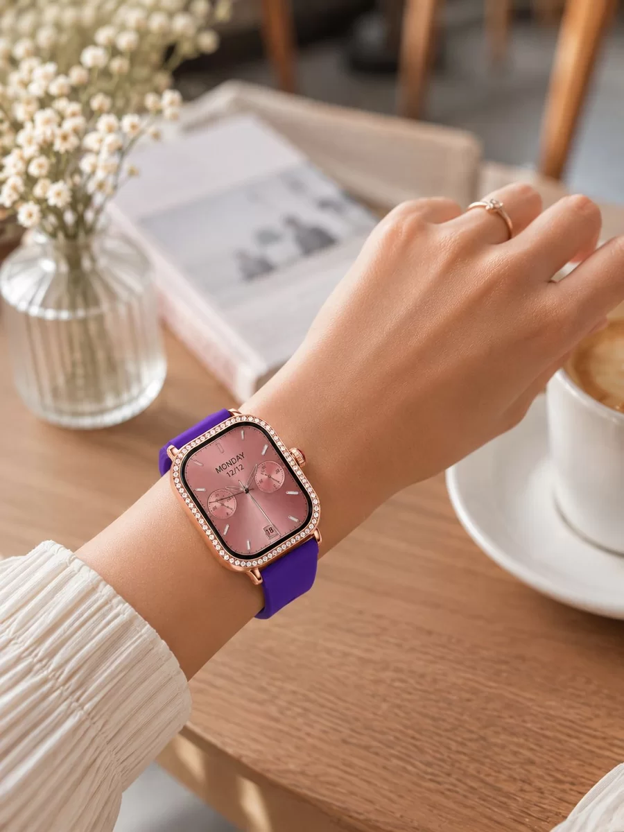 3 Kordonlu Rose Gold Kasalı Kadın Akıllı Saat Seti 4 3 Kordonlu Rose Gold Kasalı Kadın Akıllı Saat Seti - Görsel 4
