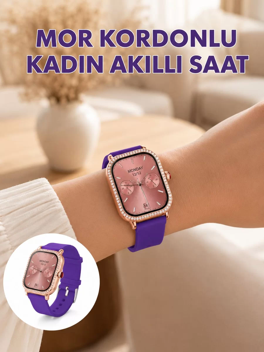 Arama Özellikli Dokunmatik Ekranlı Kadın Akıllı Saat 1 Arama Özellikli Dokunmatik Ekranlı Kadın Akıllı Saat