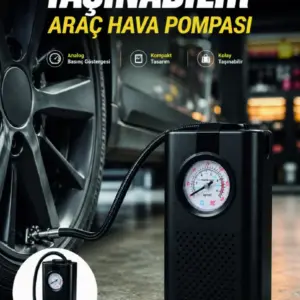 Otomobil Bisiklet ve Motosiklet İçin Taşınabilir Lastik Hava Pompası