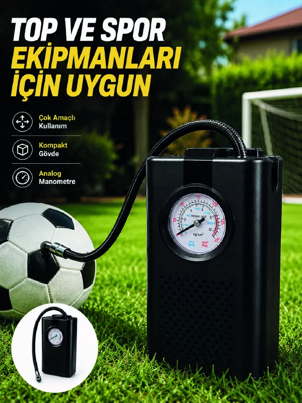 Çok Amaçlı Taşınabilir Hava Pompası Araç Bisiklet Top Lastik Şişirme Pompası 1 Çok Amaçlı Taşınabilir Hava Pompası Araç Bisiklet Top Lastik Şişirme Pompası