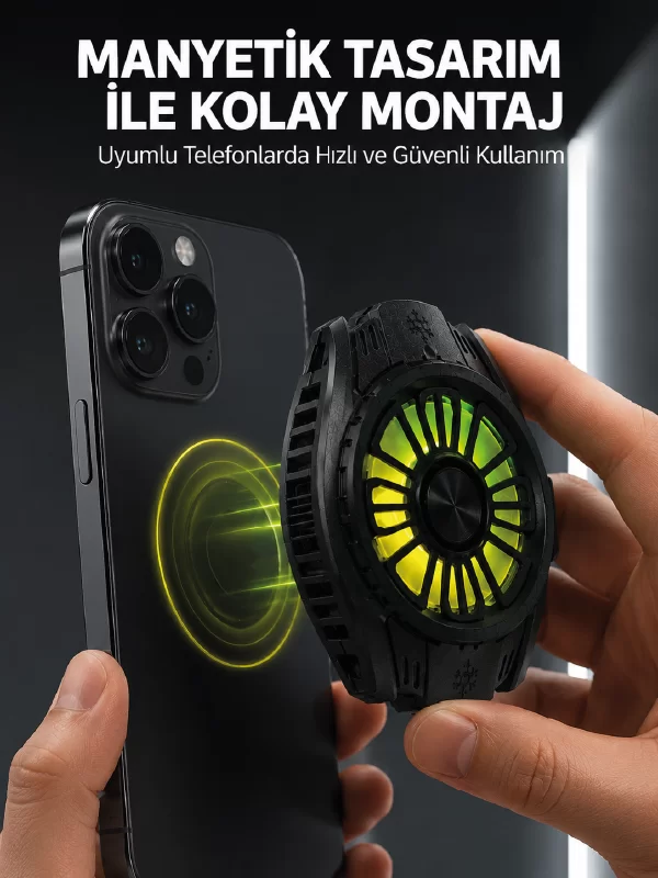 Soğutma Teknolojili RGB Işıklı Telefon Soğutucu 1 Soğutma Teknolojili RGB Işıklı Telefon Soğutucu