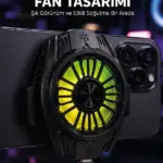 RGB Fan Aydınlatmalı Sessiz Çalışan Telefon Soğutucu