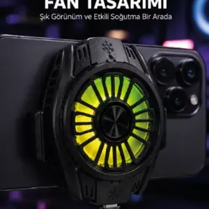 RGB Fan Aydınlatmalı Sessiz Çalışan Telefon Soğutucu