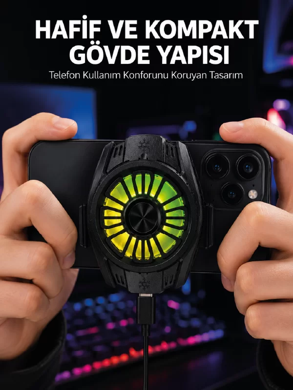 Telefon ve Tablet Uyumlu Manyetik Mobil Soğutucu Fan 1 Telefon ve Tablet Uyumlu Manyetik Mobil Soğutucu Fan
