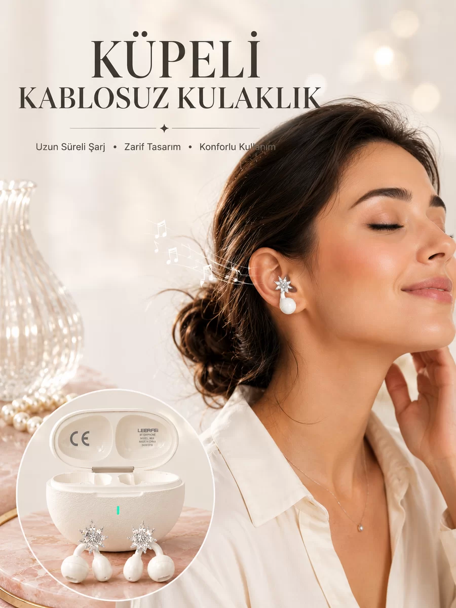 Küpeli Kablosuz Kulaklık Yeni Nesil Bluetooth Teknolojisi 1 Küpeli Kablosuz Kulaklık Yeni Nesil Bluetooth Teknolojisi