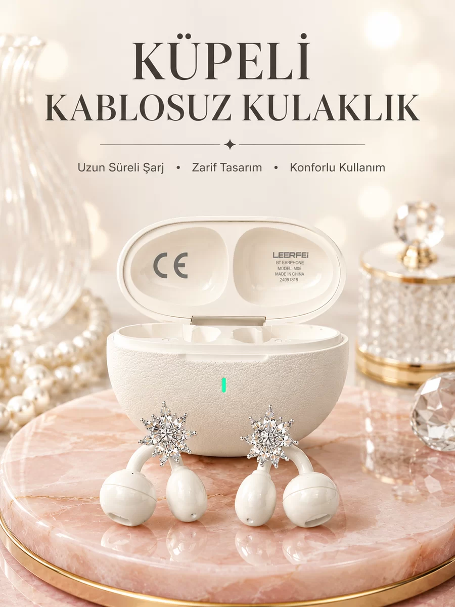 Küpeli Kablosuz Kulaklık Uzun Süreli Batarya Performansı 1 Küpeli Kablosuz Kulaklık Uzun Süreli Batarya Performansı
