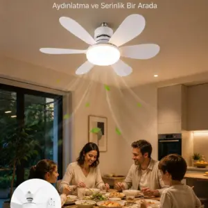 Haydiburaya 81 Ayarlanabilir Parlaklık Özellikli LED Tavan Vantilatörü Süper Sessiz Motor Teknolojisi ve Güçlü Hava Akışı