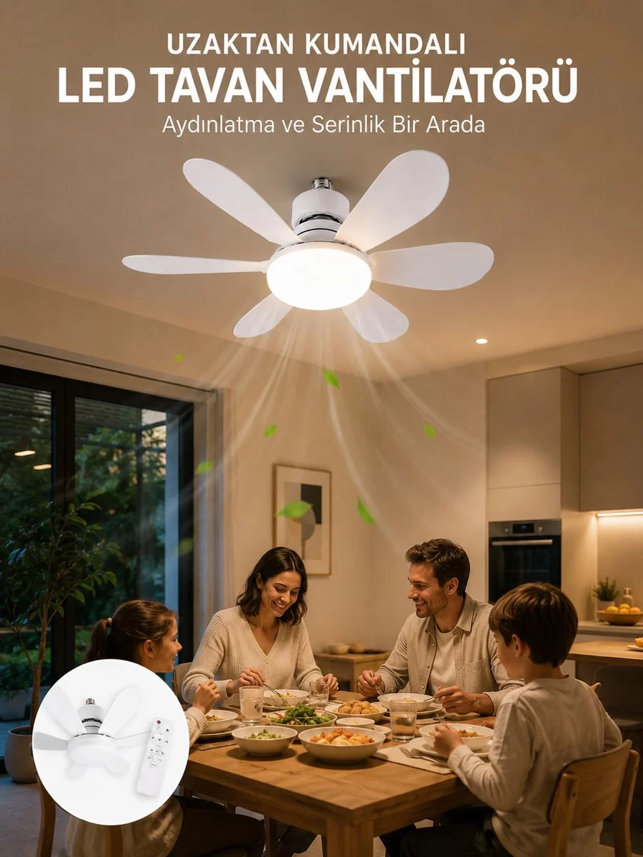 Ayarlanabilir Parlaklık Özellikli LED Tavan Vantilatörü Süper Sessiz Motor Teknolojisi ve Güçlü Hava Akışı 1 Ayarlanabilir Parlaklık Özellikli LED Tavan Vantilatörü Süper Sessiz Motor Teknolojisi ve Güçlü Hava Akışı