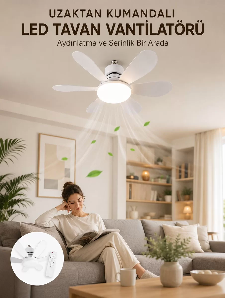 Yüksek Aydınlatma Performansına Sahip LED Tavan Fanı Sessiz Çalışma Güçlü Esinti ve Uzaktan Kumanda Kontrolü 1 Yüksek Aydınlatma Performansına Sahip LED Tavan Fanı Sessiz Çalışma Güçlü Esinti ve Uzaktan Kumanda Kontrolü