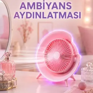 Haydiburaya 79 3 Hız Ayarlı USB Şarjlı RGB Masa Fanı
