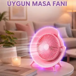Haydiburaya 79 Renkli Ambiyans Işıklı Taşınabilir Masaüstü Vantilatör