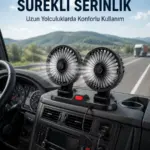 Çift Başlıklı Araç İçi USB Vantilatör Soğutucu Fan