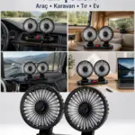 Araç, Karavan ve Tır İçin Çift Fanlı Mini Vantilatör