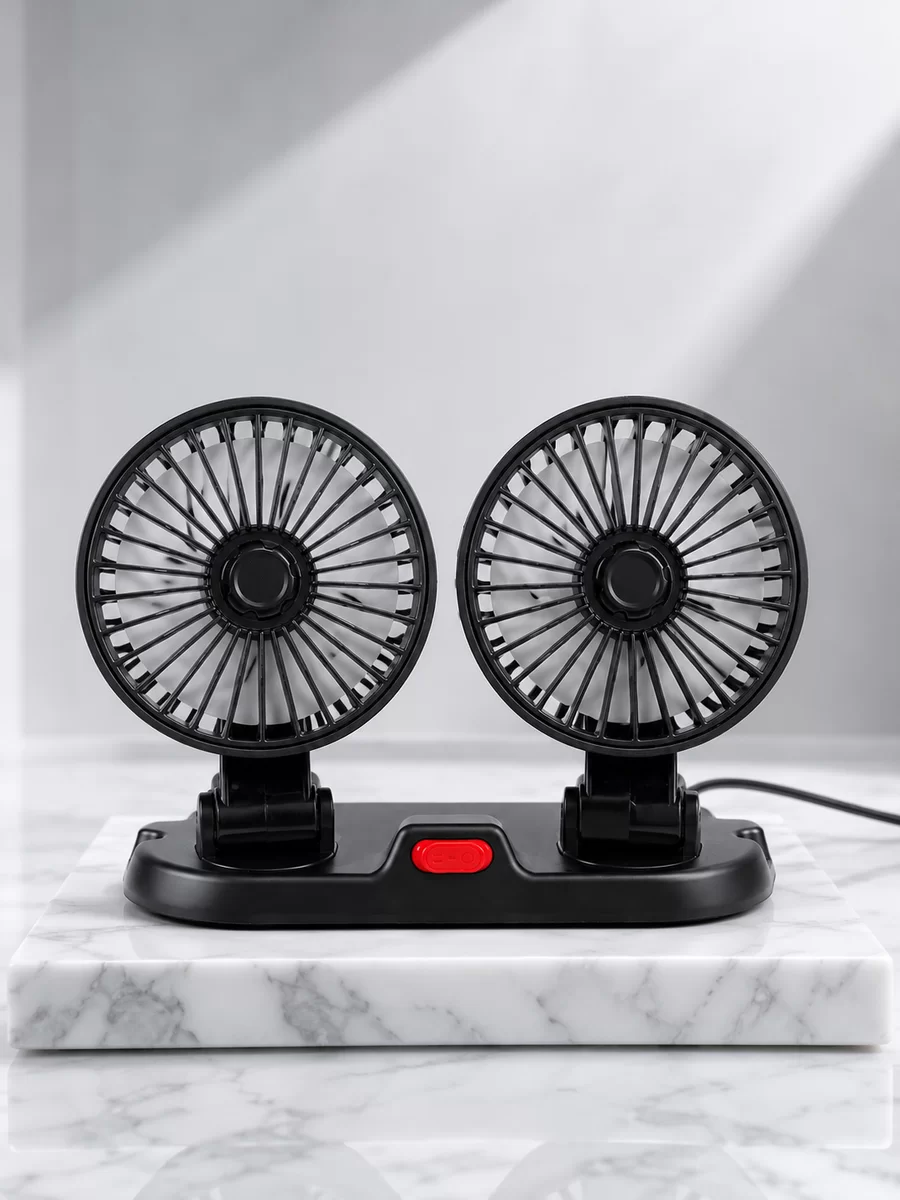 USB Bağlantılı Çift Başlıklı Araç İçi Soğutma Vantilatörü 4 USB Bağlantılı Çift Başlıklı Araç İçi Soğutma Vantilatörü - Görsel 4