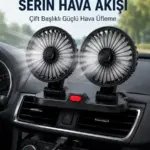 Ayarlanabilir Çift Başlıklı Sessiz Araç İçi Vantilatör